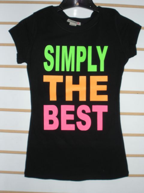 6 pcs Ladies Neon Print  Baby Doll T shirts Simply The Best